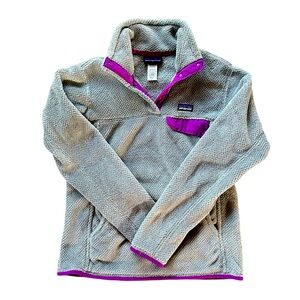 Patagonia Women's Re-Tool Quarter Snap-T Pullover Medium Grey Purple